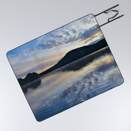 Rippling Reflections: September Sunrise on Lake George Picnic Blanket