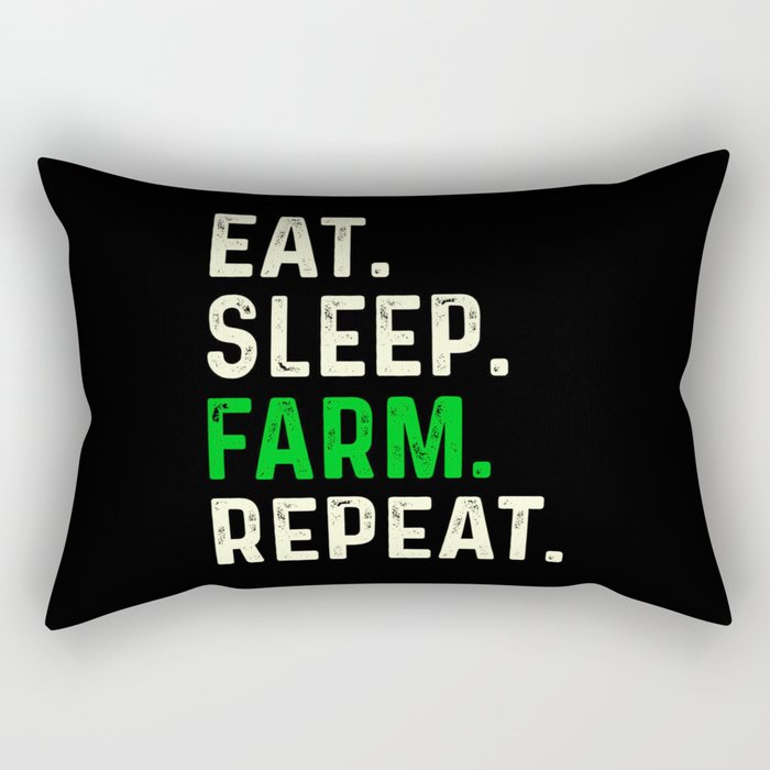 Eat Sleep Farm Repeat Rectangular Pillow