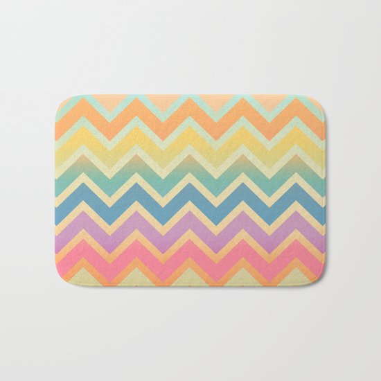 Summer-color Chevron Bath Mat