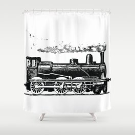 Vintage European Train Shower Curtain
