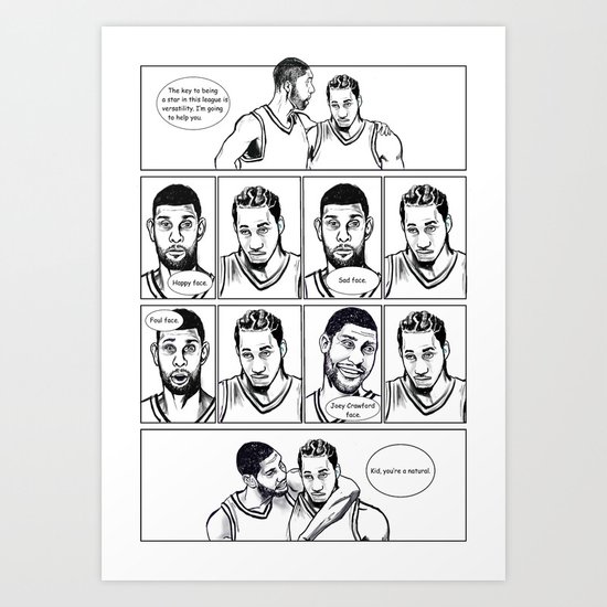 Training camp lessons with Tim Duncan Art Print