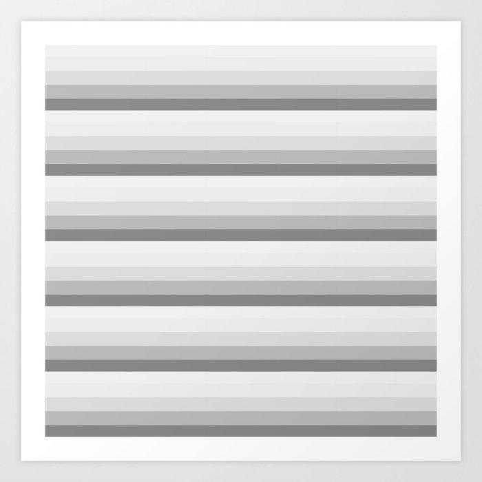 Gray Ombre Stripes Art Print