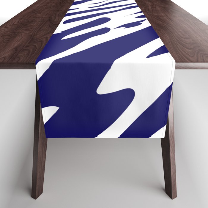 Tiger In The Flow - Blue Table Runner
