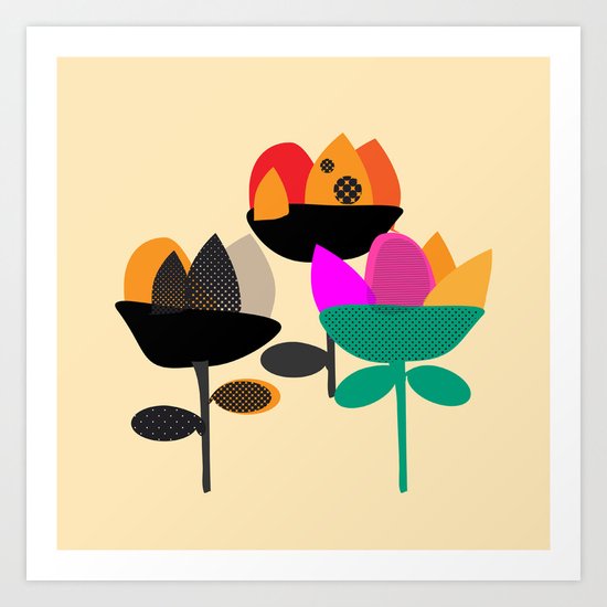 Three Flowers Art Print