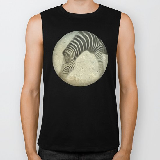 Zebra grazing Biker Tank