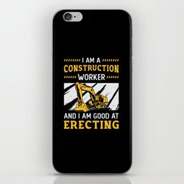 Excavator Driver Retro I Am A Construction Worker iPhone Skin
