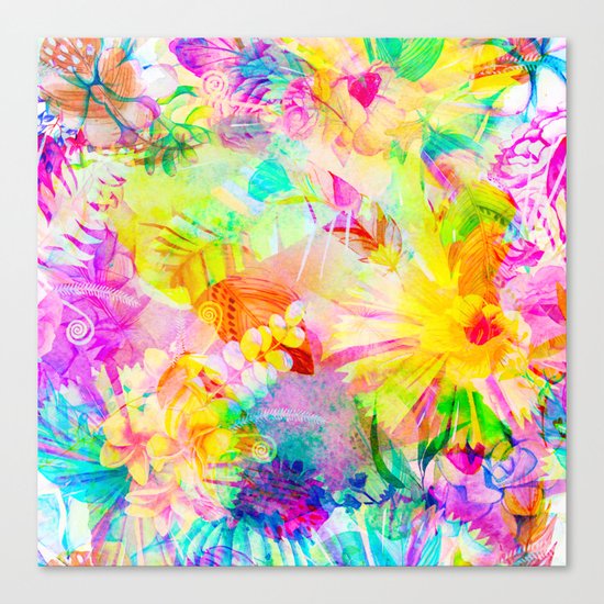 flowers pink yellow Canvas Print