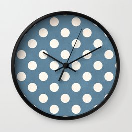 Blue & Ivory Spotted Print Wall Clock