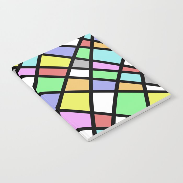 Crazy Pastel Paving - Abstract, pastel coloured mosaic paved pattern Notebook