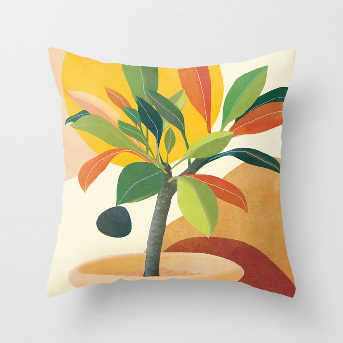 Colorful Branching Out 35 Throw Pillow by City Art Society6