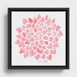 Dahlia Burst Pink Framed Canvas