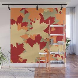 Maple Leaf pattern (Autumn colours) Wall Mural
