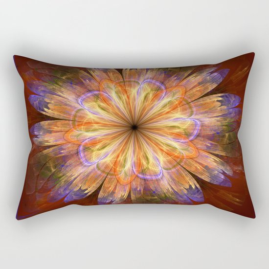 Artistic fantasy flower in summer colors Rectangular Pillow