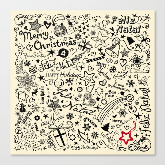 Merry Christmas Multiple languages Canvas Print