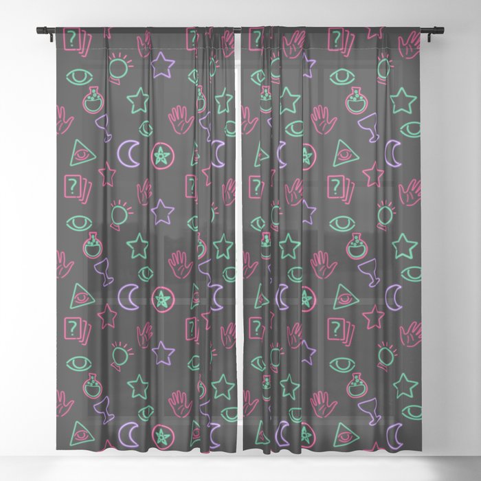 Tarot Pattern Sheer Curtain