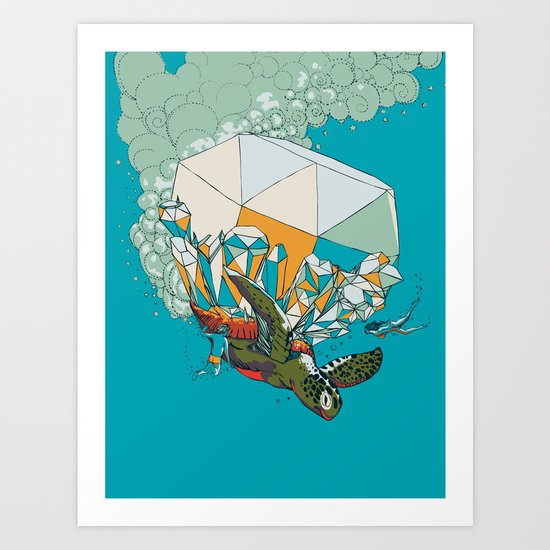 TURTLE& THE DIAMONDS Art Print