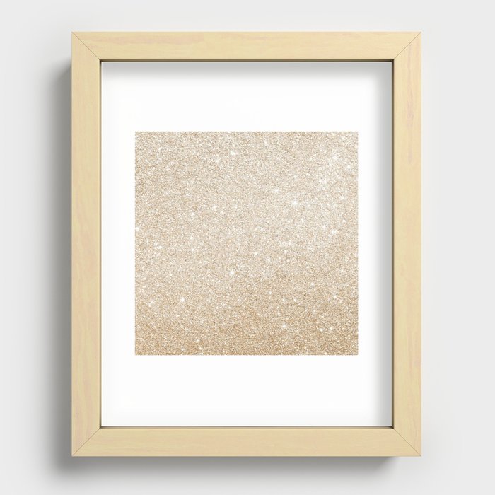 Gold Glitter Sparkle Shimmer Girly Glam Luxe Recessed Framed Print