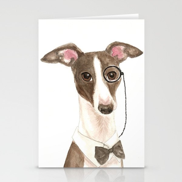 Italian Greyhound Geek Stationery Cards by MJILLUSTRATES Society6