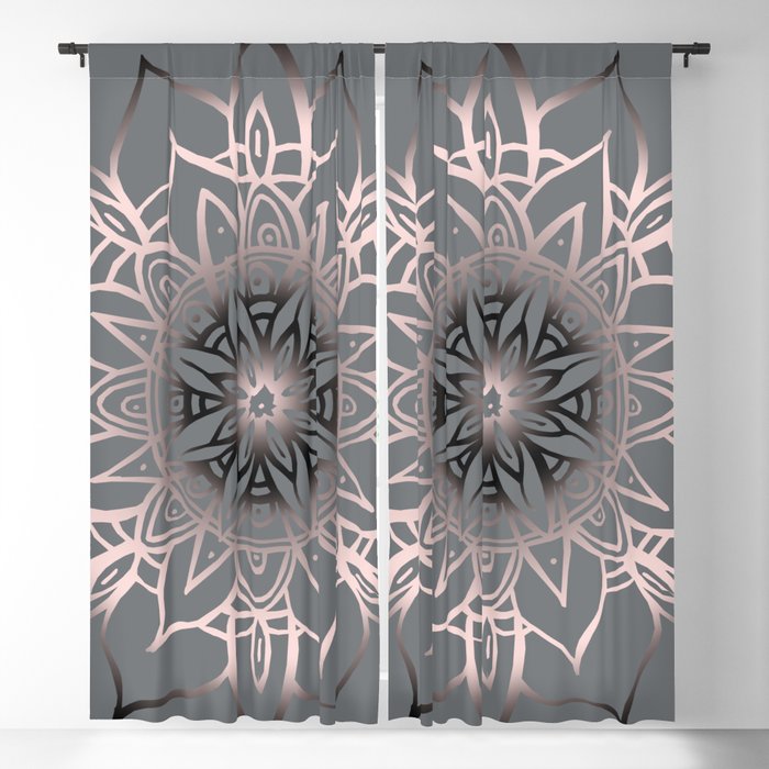 Mandala Light Rose Gold Blush On Soft Gray 2 Decor Art