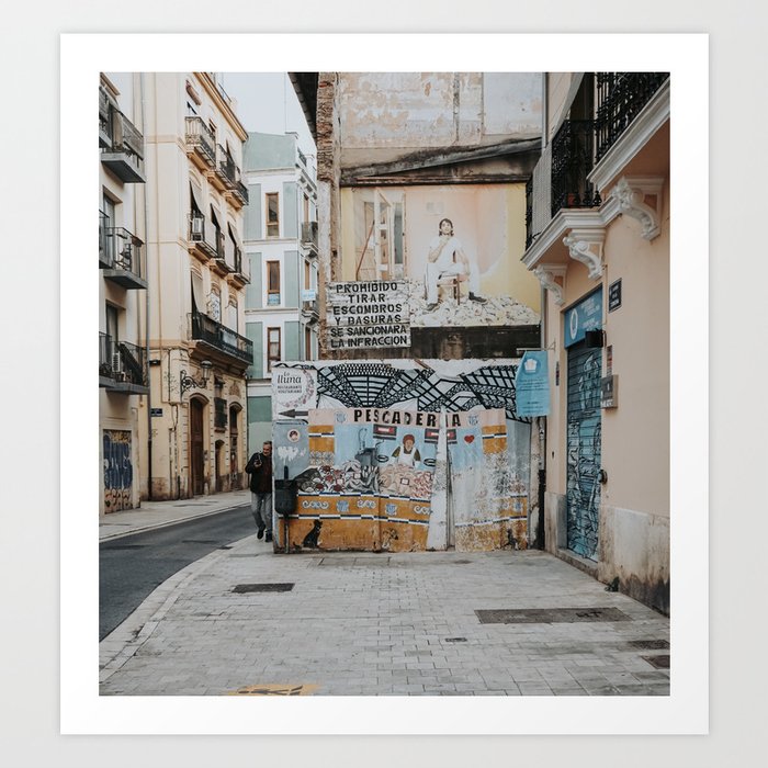 Travel print | photography | Valencia Spain | City street art  Art Print