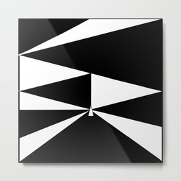 Triangles in Black and White Metal Print