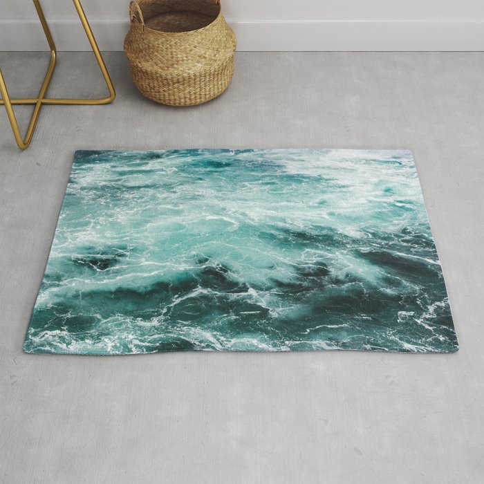 Water Photography | Sea | Ocean | Pattern | Abstract | Digital | Turquoise | Beach Rug