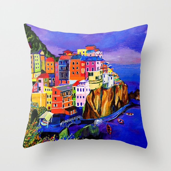 Manarola Cinque Terre Throw Pillow