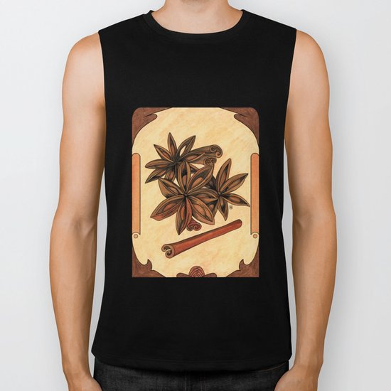 Art nouveau. Cinnamon and anise. Biker Tank
