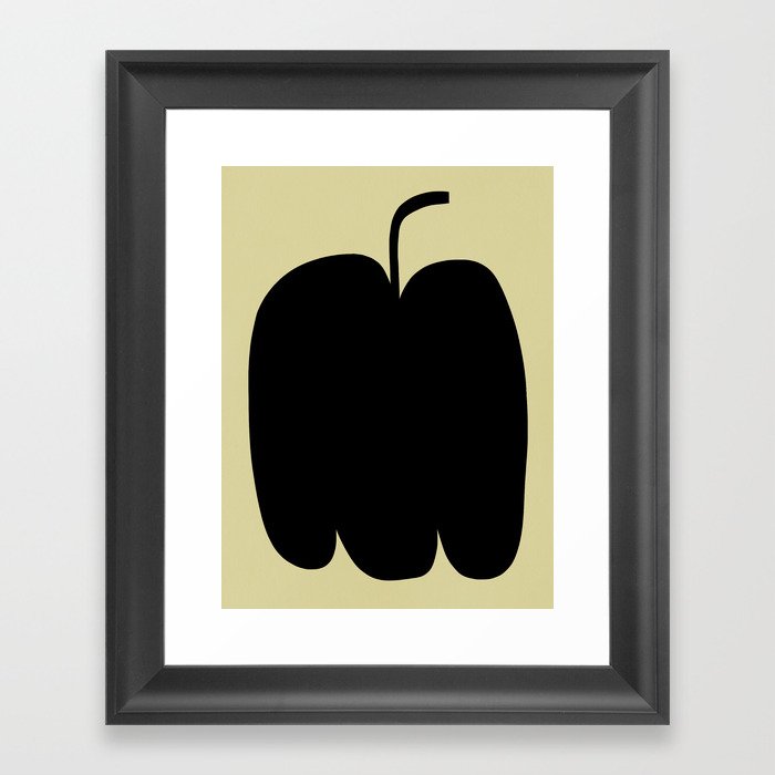Minimal fruit - black Framed Art Print