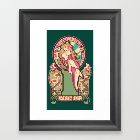 Peach Nouveau Framed Art Print