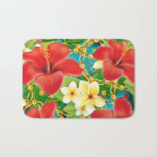 tropical color party Bath Mat