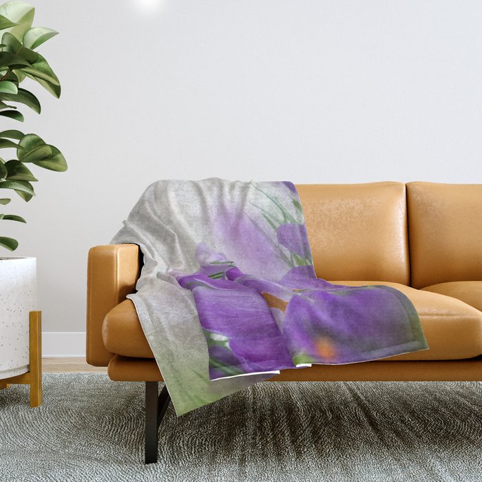 Purple flowers Throw Blanket