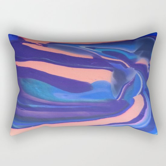 Peachy Blue Marbling Pantone Rectangular Pillow