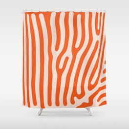 Liquid Zebra Deep Orange Abstract Animal Print Pattern Design Shower Curtain