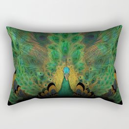 "Emerald and black peacock" Rectangular Pillow