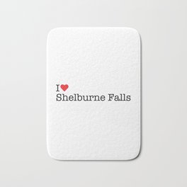 I Heart Shelburne Falls, MA Bath Mat | White, Typewriter, Red, Heart, Graphicdesign, Massachusetts, Love, Shelburnefalls, Ma 