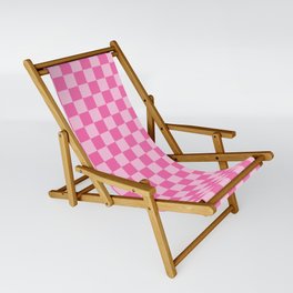 Y2K Pink Checkerboard Sling Chair
