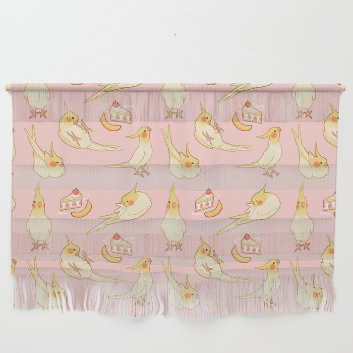 Pied Cockatiels all-over Wall Hanging
