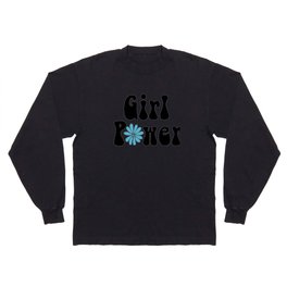Girl Power Hippie Flower Peace Sign Long Sleeve T Shirt