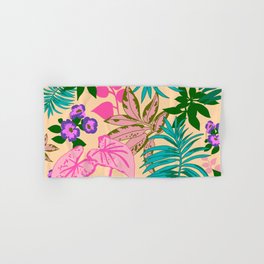 Tropical leaves pattern - Neon Hand & Bath Towel