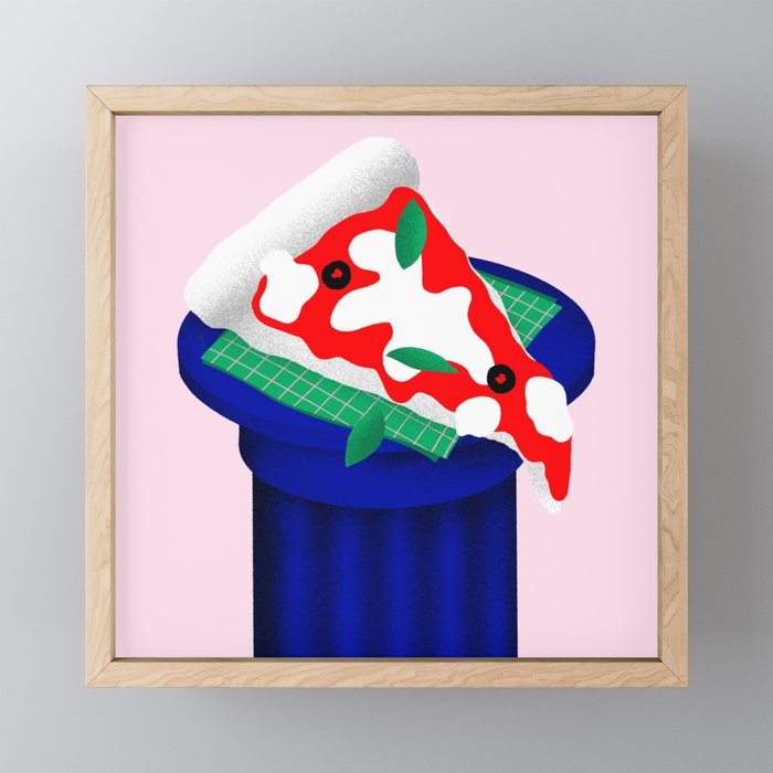 pizza slice Framed Mini Art Print