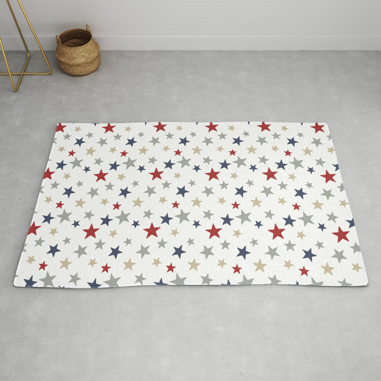 Blue Repeating Pattern Vector Rug, Red White And Blue Rugs