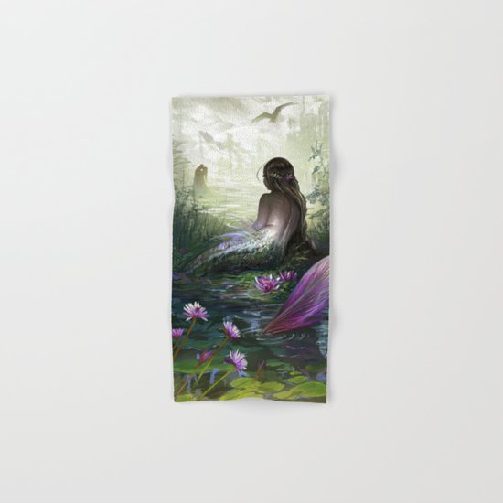Little mermaid - Lonley siren watching kissing couple Hand & Bath Towel
