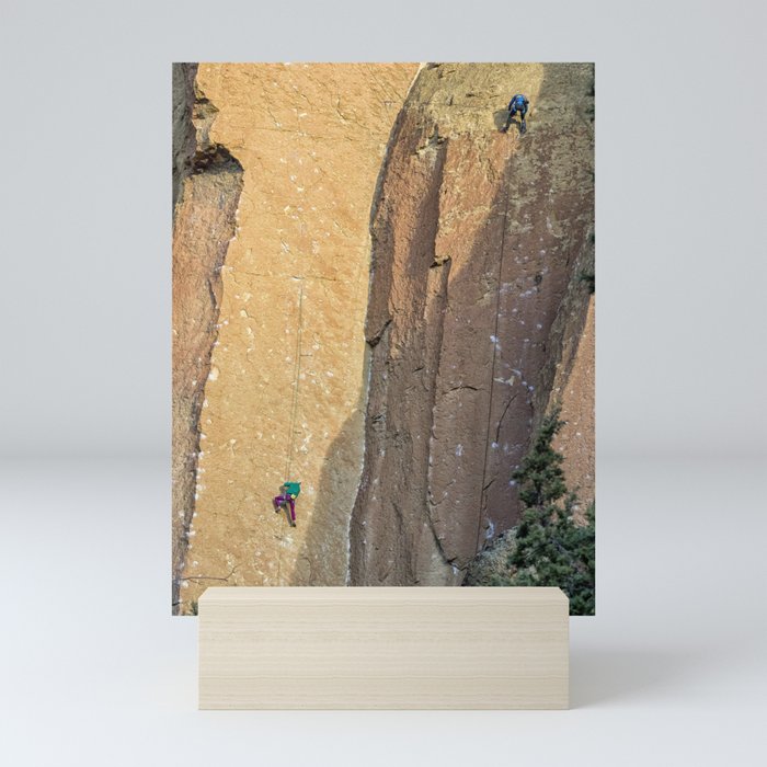 Rock Climbing At Smith Rock No 2 Mini Art Print By Belindagreb