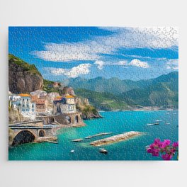 Amalfi Coast Italy Travel Waterfront Jigsaw Puzzle