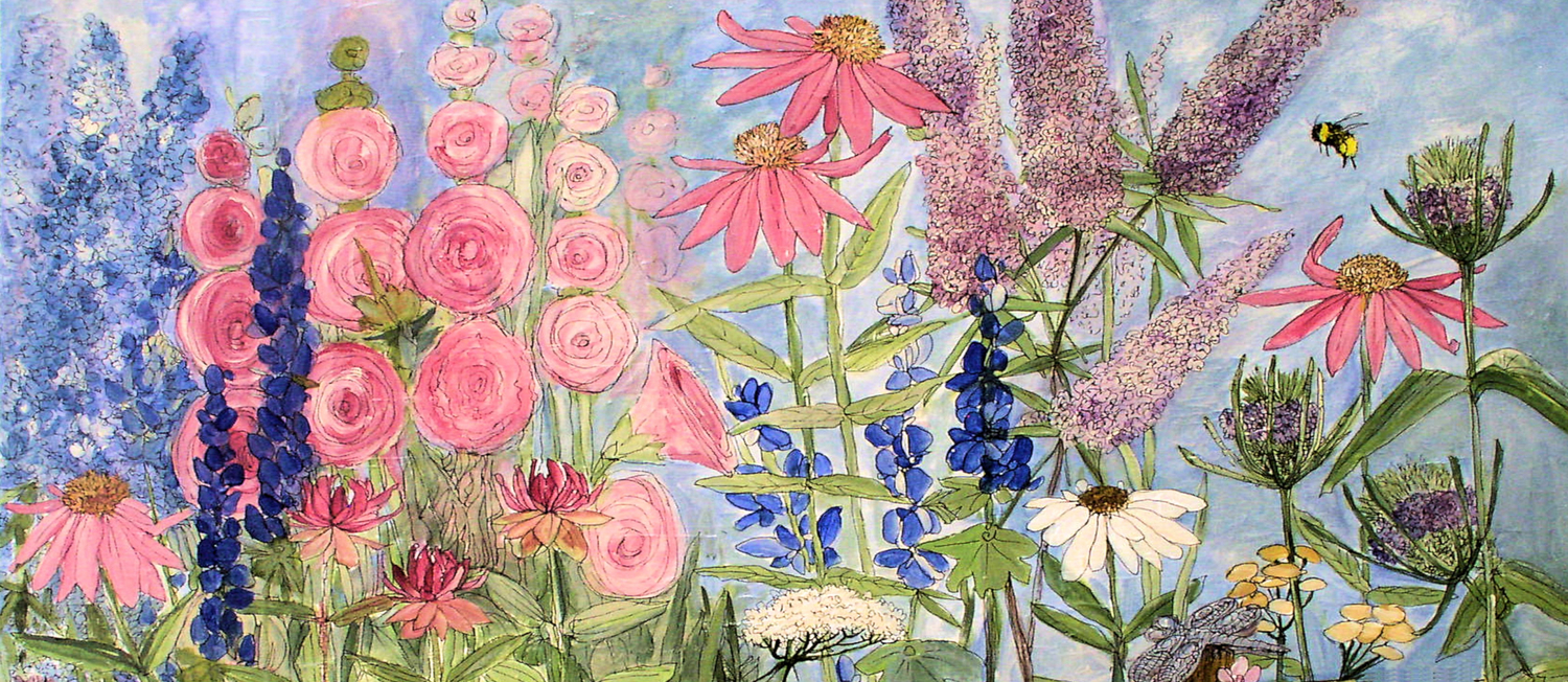 Flowers Garden Acrylic Painting Coffee Mug By Betweentheweeds
