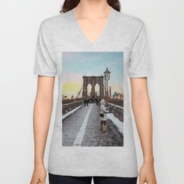 Brooklyn Bridge V Neck T Shirt