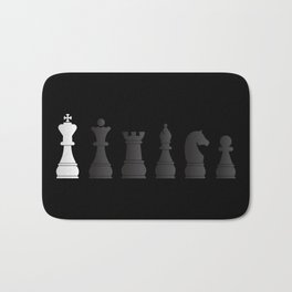 All black one white chess pieces Bath Mat | Sports, Black and White, Graphic Design, Game 