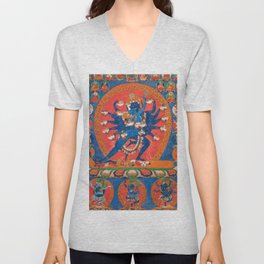 Hevajra Yidam Vajrayana Buddhism Blue V Neck T Shirt