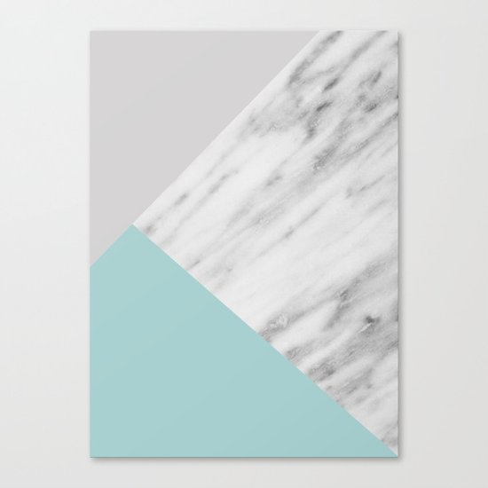 Ice Color Marble Collage Canvas Print
